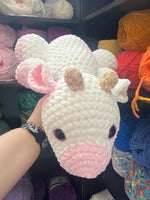 Sleeping Strawberry Cow Crochet Plushie