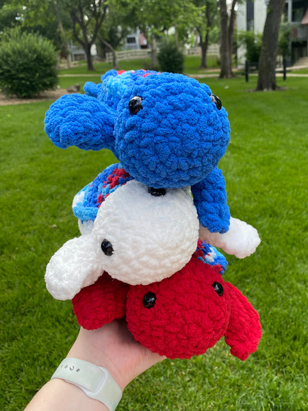 Turtle Crochet Plushie - 4th of July