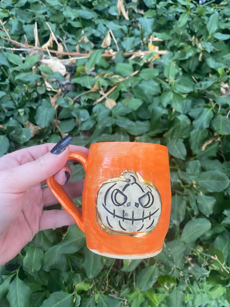 9 oz Pumpkin 22K Gold Luster Mug