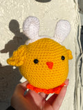 Chick with Bunny Ear Headband Crochet Plushie