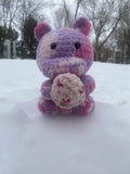 Hippo with Ice Cream Crochet Plushie