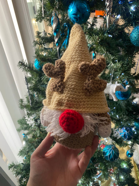 Reindeer Gnome Crochet Plushie