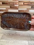 Blue/ Brown Skull Ceramic Small Plate/ Trinket Tray