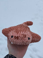 Stingray Crochet Plushie - Orange Tie-Dye